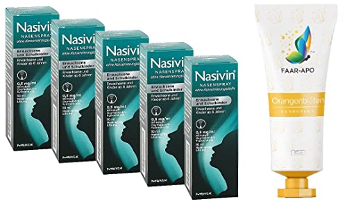 Nasenspray Sparpack 5 X10 ml inkl. einer hochwertigen Handcreme Marke Faar-Apo