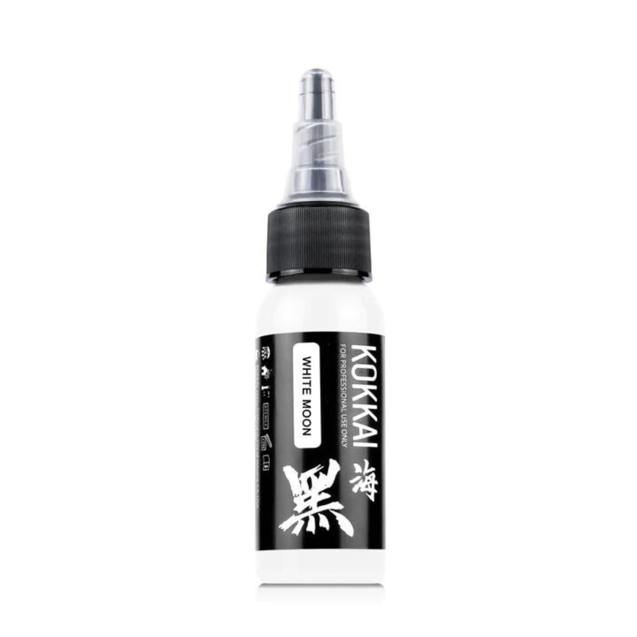 Kokkai Sumi Tattoo Ink, Premium Quality, Precision Medium Viscosity, Rich Hue, Quick Healing, Acrylic-Free, Water-Based, Ready-to-Use Ink for Precision Tattooing (White Moon, 8 oz)