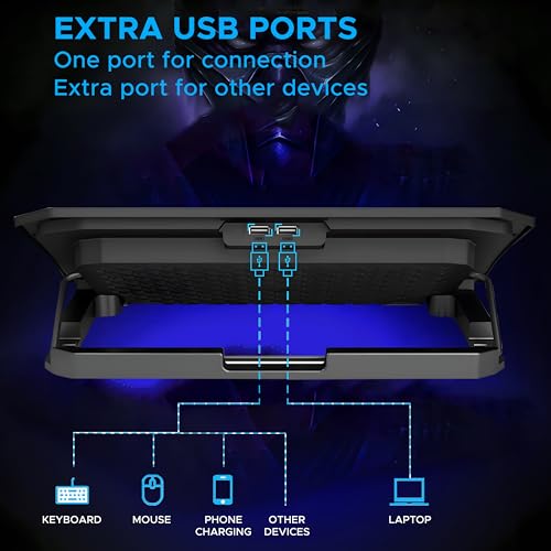 Image of Ant Esports NC210 Gaming Laptop Cooler for 10-15.6 Inch Laptops | Laptop Cooling Pad RGB with 6 Fans | Adjustable Height Stand | Dual USB Ports | High Speed Silent Notebook Cooling Pad