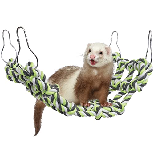 Niteangel Small Animal Activity Toy, Rat And Ferret Cotton Rope Nets (Green) #TOP4