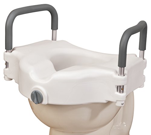 Featured Product Fox Valley Traders EasyComforts Locking Raised Toilet Seat with Padded Arms, Portable Riser for Bathroom Safety, Extender Assists Disabled, Elderly, Seniors, Handicapped