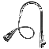 JZBRAIN Commercial Single Handle High Arch Kitchen Faucets with Pull down Sprayer Single Lever Deck Mounted Pull out Stainless Steel Kitchen Sink faucets