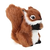 TOYANDONA Mini Plush Squirrel Figurine: 3.73 Inch Realistic Squirrel Animal Model, Faux Fur Stuffed Animal Toys for Kids & Nature Enthusiasts - Perfect for Seasonal Decor, Photography Props(Brown)