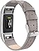 SWEES Leather Bands Compatible Fitbit Charge 2 Small (5.6" - 7.5"), Genuine Leather Replacement Wristband with Metal Connectors for Women, Black, Beige, Brown, Grey, Rose Gold, Champagne