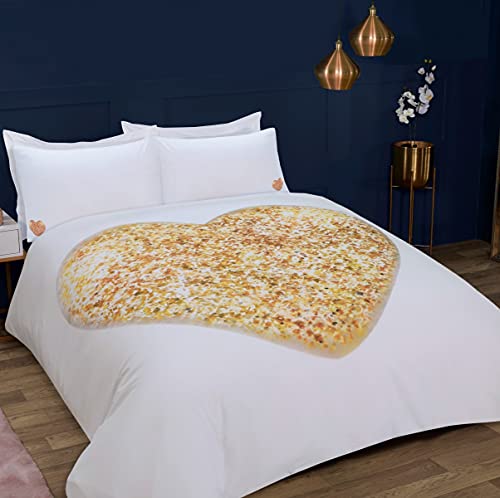 Sleepdown Love Island Parure de lit avec Housse de Couette et taies d'oreiller Motif cœurs Blanc 200 x 200 cm