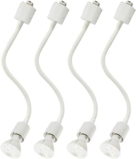 スポットライトレールライト 器具 配線ダクトレール用 E11 60W形相当 LED電球付き ダクトレール用スポット360度回転 ライト 調光器対応 12度 24度 36度 60度 電球色 自然色 昼白色 ライティングバー (白（ホワイト）4個, 4000K-12DO)