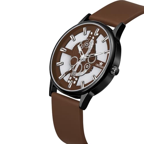 Image of CRESTELLO Silicone Strap Analog Wrist Watch for Men (Black /Blue /Green /Brown /Grey) | 1 Year Warranty* | CR-BK254