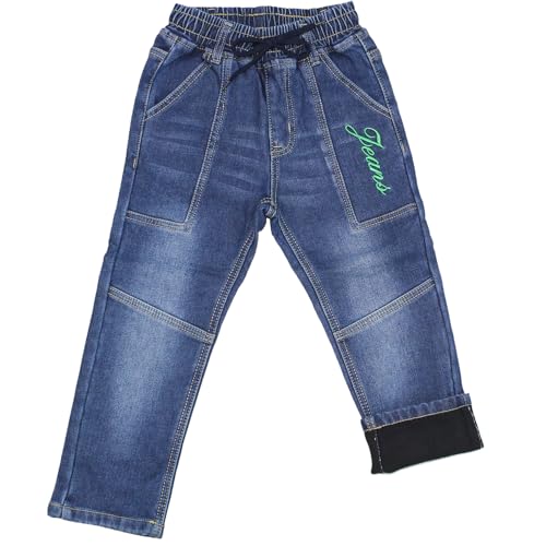 Jungen Thermojeans Kinder Winterhose gefütterte Jeans mit Fleece...