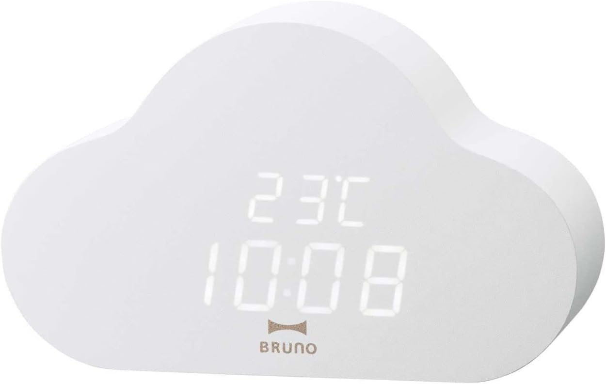 Фронт view of the BRUNO Cloud Clock displaying time and temperature