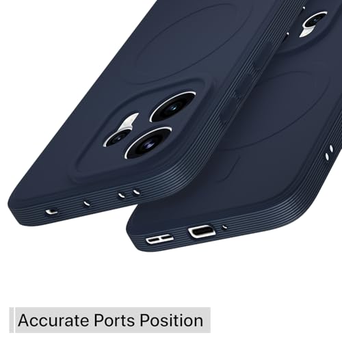 Image of Outlouders Back Cover for Oppo Reno 15 5G Soft Matte Silicone Cover with Slim Fit | Mag-Safe Logo (Not Mag-Safe Compatible) | Shockproof | Camera Protection Bumper Case (Blue)