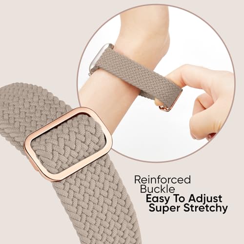Image of 6 Pack Braided Stretchy Bands Compatible with Apple Watch Band 38mm 40mm 41mm 42mm 44mm 45mm 46mm 49mm Women Men, Adjustable Nylon Solo Loop Elastic Straps for iWatch Series 11 10 9 8 7 6 5 4 SE Ultra