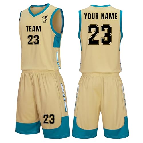 Generisch Basketball Trikot Herren Kinder, Personalisiert Basketball Jersey mit Eigenem Namen Nummer Logo