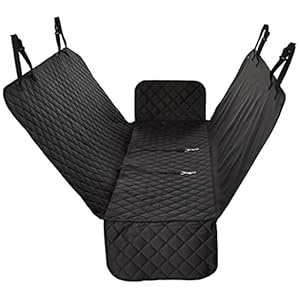 Amazon Basics Quilted Water Resistant Hammock Car Backseat Cover, XL, 64″ x 60″