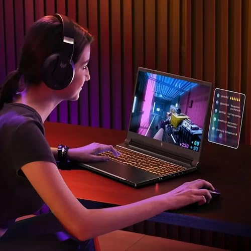 Image of acer Nitro V 16 AI Gaming Laptop | 16 inch WUXGA IPS 180Hz | AMD Hexa-Core Ryzen 5 240 | 16GB DDR5 1TB SSD | GeForce RTX 5050 8GB DLSS4 (Up to 440 AI Tops) | Backlit Keyboard Win11 Pro w /DLCA Accessory