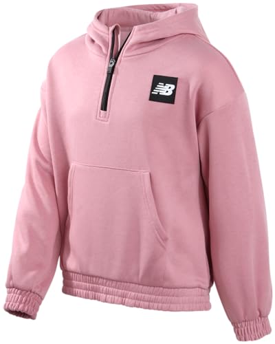 New Balance Girls' Fleece Quarter Zip Crop Hoodie Sweatshirt2