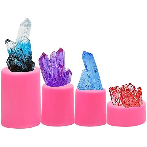 Sakolla Crystal Gem Silicone Fondant Mold for Cake Decoration, Candle, Isomalt Gems, Polymer Clay - Set of 4 Cover