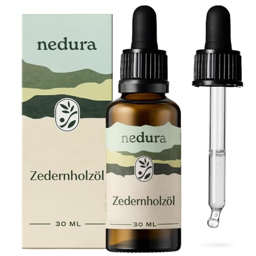 nedura Zedernholzöl [100% NATURREIN] - Aus echtem Zedern-Öl - Duftende ätherische Öle - Ideal für Diffusoren Duftlampen Aromatherapie - 30ml