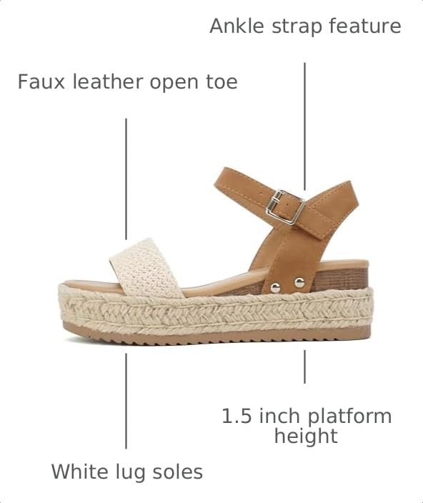 Image of Soda CLIP ~ Women Open Toe Ankle Strap Platform Espadrille Sandal | Casual Sandals