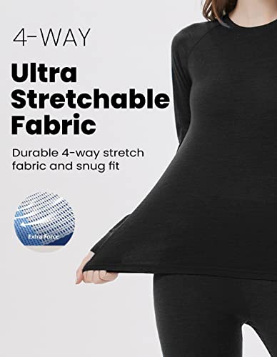 Iguana Womens 100% Merino Wool Base Layer Sets for Ski Lightweight Thermal Underwear3