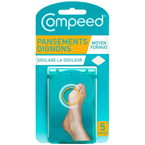 Compeed® - 5 Pansements Hydrocolloïde Oignons - Hallux Valgus - 6,8 x 4,7 cm