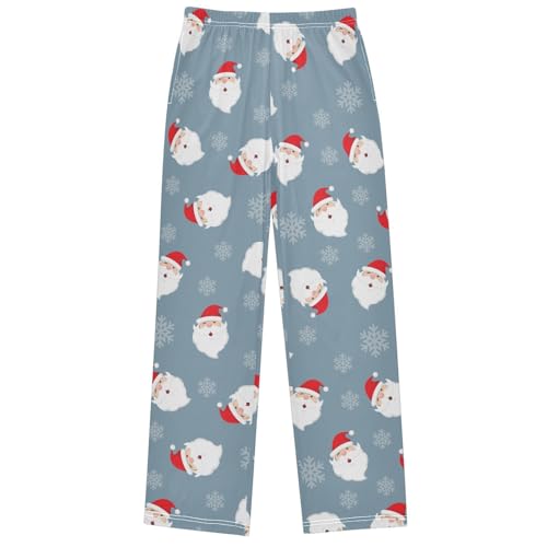 Boy's Lounge Pants Santa Claus Christmas Elements Kids Jogger Pants Elastic Waist Long Bottoms with Pockets 6-14Y