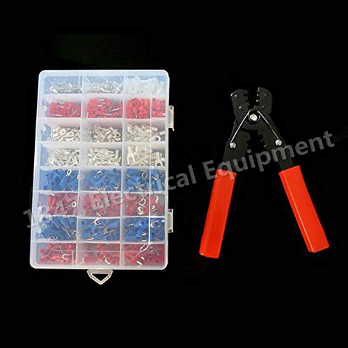 Gimax 1000Pcs New Electrical Wire Connector Insulated Crimp Terminals Kit Spade Assorted Set Fork Ring Assorted Set