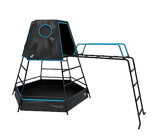 TP Toys Klettergerüst Spielturm Explorer Spielturm Kinder Outdoor Kletterturm Schwarz 306x208x201cm