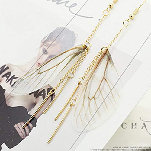 17040248 A Pair Of Vintage Sen Fairy Earrings Hand Made Simple Wind Butterfly Wings Earrings Tassel