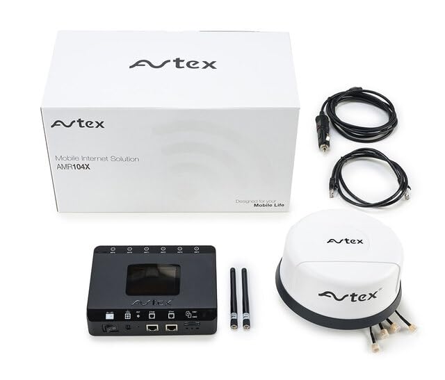 AVTEX Routeur 4G LTE avec antenne 5G, AMR104X-W, Double SIM, Wi-FI, CAT6, 300 Mbps, Blanc