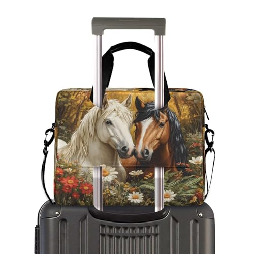 Maletín para laptop ALAZA con diseño de caballos miniatura 3