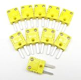 Mini K-Type Thermocouple Wire Connector, Set of 10 Male Plugs