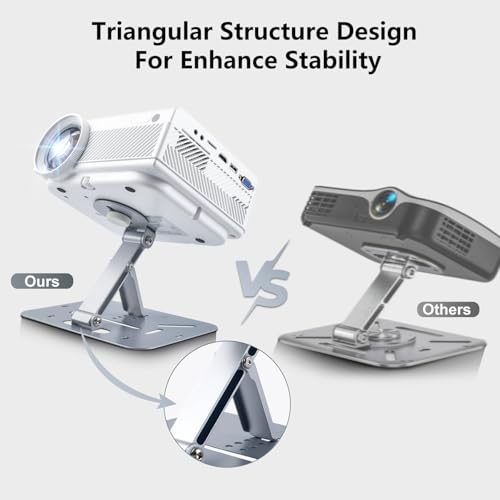 ZDSSY Mini Beamer Halterung,Projector Halterung mit 1/4 Zoll Schraubschnittstelle Projektorhalter(6mm),Multifunktional Silber Desktop Projector Ständer