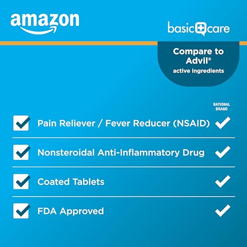 Amazon Basic Care Ibuprofen Tablets 200 mg, Pain Reliever/Fever Reducer, NSAID for Backache, Menstrual Pain, Arthritis, 100 Count (Packaging may vary) - image 2