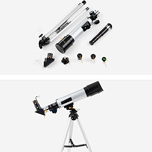 Telescopio astronómico refractor 50mm con trípode ajustable miniatura 4