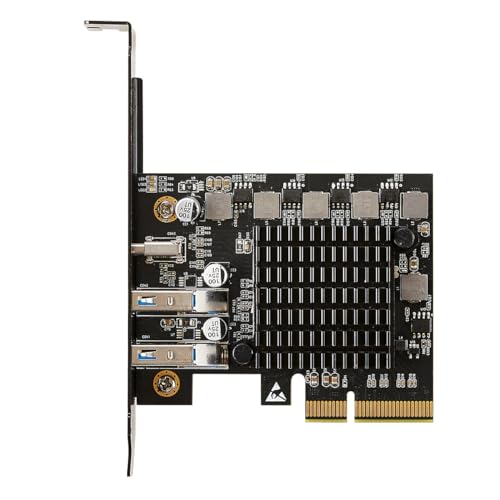 Image of 2 Port USB Type A 3.2 and Single Port USB-C 3.2 Gen 2x2 PCI-e Gen 3 x4 Expansion Card