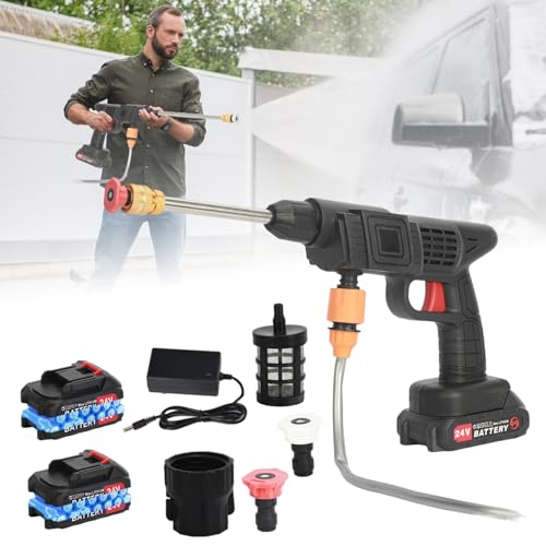 1 Set Cordless Portable Pressure Washer Electric High Power Washer Handheld Power Sprayer for Car Garden Floor Windows Cleaning