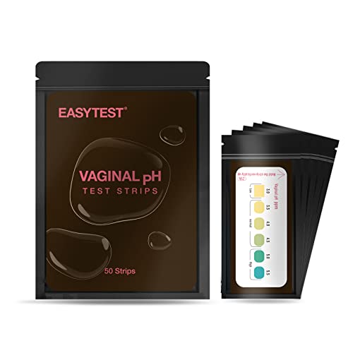 EASYTEST Vaginal pH Test Strips for Women, Monitor Feminine Vaginal Intimate Health, Balance pH Acidity & Alkalinity Level 3.0-5.5 Prevent Infections at Home 50 Counts