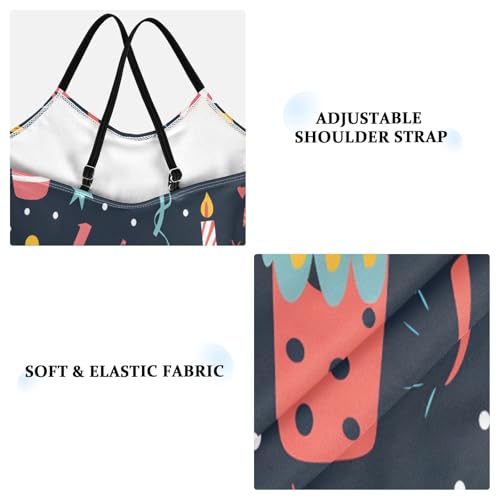 Girl's One Piece Swimsuit Happy Birthday Cake Beach Bathing Swimwear3