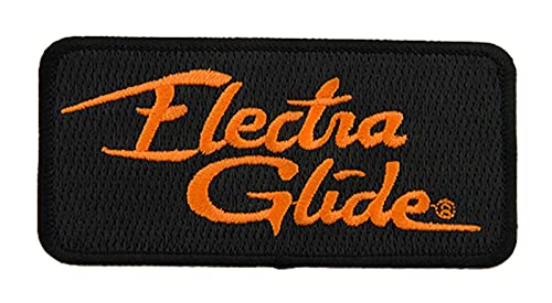 Testo Electra Glide ricamato arancione a contrasto