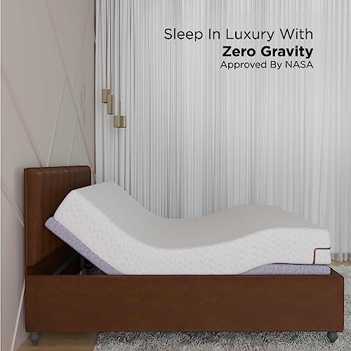 The Sleep Company Elev8 Smart Recliner Bed with Leather Frame | Premium Smart Adjustable Bed | in-Built Massage Mode & Zero Gravity Sleep Mode | King Size, Stainless Steel, Brown