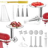 GLINK Fruit and Vegetable Attachment Strainer Set with Meat Grinder for Kitchenaid Stand Mixer, Fruits Juicer Vegetables Strainer Attachment and Sausage Stuffer Tubes for Kitchenaid Mixer Attachments
