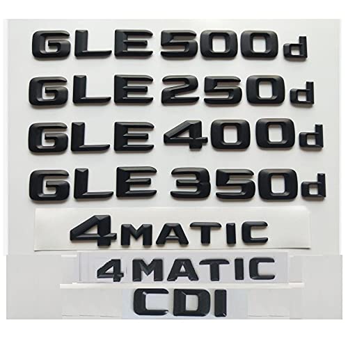 TATUE - Auto-Emblems - 3D Black for Benz GLE220d GLE250d GLE280d GLE300d GLE320d GLE350d GLE400d GLE450d GLE500d GLE550d AMG CDI 4MATIC (1pair TURBO AMG)