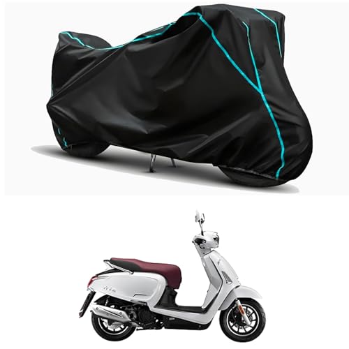 Image of Waterproof Bike Body Cover Compatible for | 22 Motors Like200 | Taffeta Fabric, Sky Piping Design, Bottom Elastic Fit | Dustproof, Sun UV & Rain Protection for All Weather.