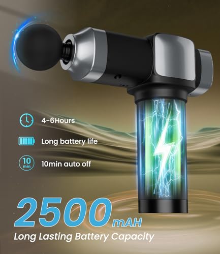 COOJOK® Massage Gun Deep Tissue, Handheld Electric Muscle Massager with 6 Massage Heads, 30 Speed Levels, Percussion Massager Gun for Pain Relief, Back Massager for Athletes Men Women - Image 4