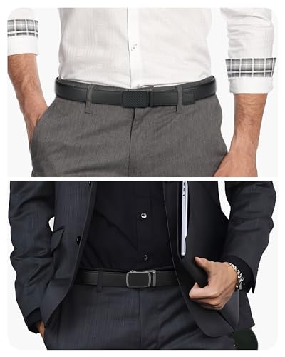 Image of CHAOREN Leather Ratchet Belt Men 2 Pack - Customizable Fit, Effortless Style (35mm)