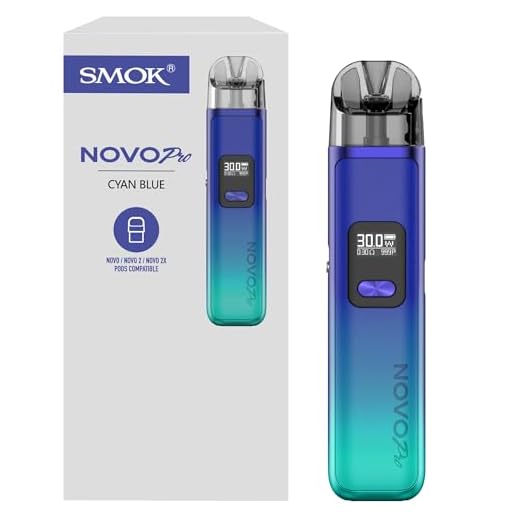 SMOK Novo Pro 30W Pod Kit Vape Gerät 1300mAh Batterie Auto-Zug Dual Modus Luftstromregelung OLED Display Typ-C Aufladung Kompatibel mit Novo Pods Ohne Nikotin Cyanblau