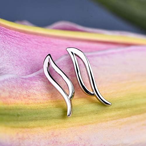 Starchenie 925 Sterling Silver Ear Jackets Cuff Earrings Front Back for Women