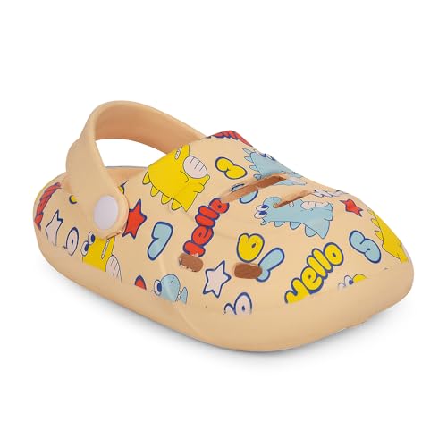 Image of Liberty Lucy&Luke SANDWALK Kids Clogs for Boys & Girls | Lightweight Slip-On Clogs - Beige & Blue | Durable & Soft EVA Sole | Comfortable & Breathable Sandals for Walking - Cushioned Footbed