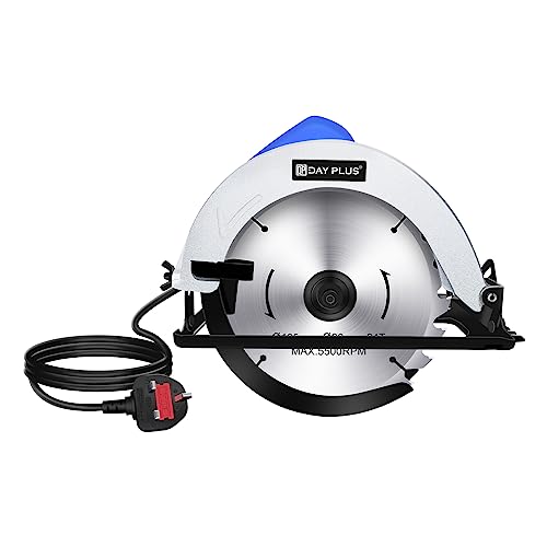 Banas Circular Saw, 1200W 5500RPM Pure Copper Motor Electric Circular Saws with Aluminum Blade Housing, Saw Blade(185mm 24T), Max Cutting Depth 55mm, Ideal for Wood Cutting, Corded (Circular Saw)