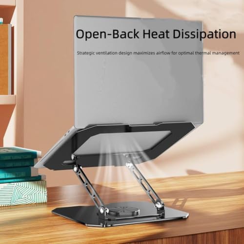 Image of Foldable Metal Laptop Stand for 10-17 Inch Laptops with Stable Base (White)